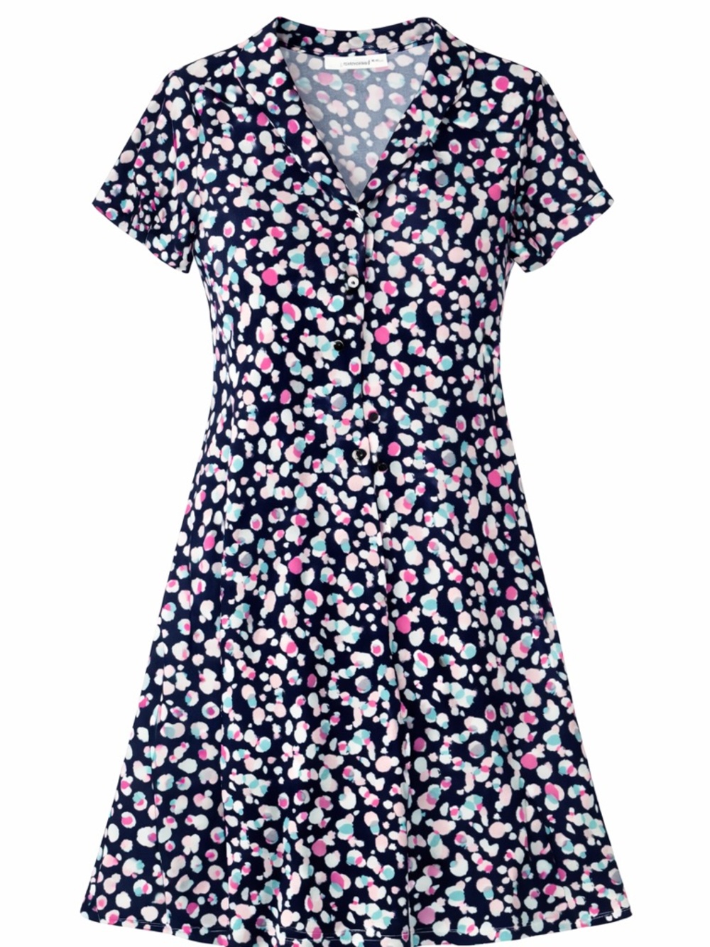 One the land Flowy A-Line Dress Size S Navy Confetti Print Pockets Cute Casual
